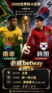 2026世界杯小组赛A组第3轮 南非 VS 韩国：南非优势更清晰，深盘成败看早段效率