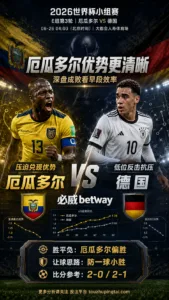 2026世界杯小组赛E组第3轮 厄瓜多尔 VS 德国：厄瓜多尔优势更清晰，深盘成败看早段效率