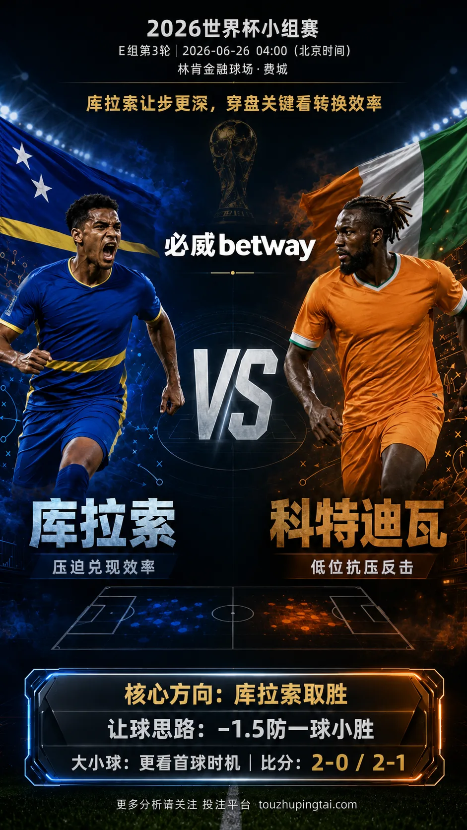 2026世界杯小组赛E组第3轮 库拉索 VS 科特迪瓦:库拉索让步更深,穿盘关键看转换效率