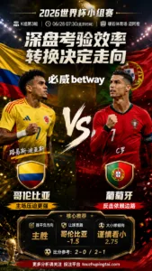 2026世界杯小组赛K组第3轮 哥伦比亚 VS 葡萄牙：哥伦比亚让步更深，穿盘关键看转换效率