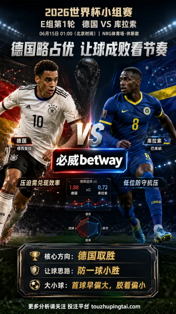2026世界杯小组赛E组第1轮 德国 VS 库拉索：德国方向略占优，让球成败看节奏控制