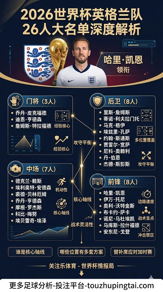 2026世界杯英格兰队名单有哪些球员？