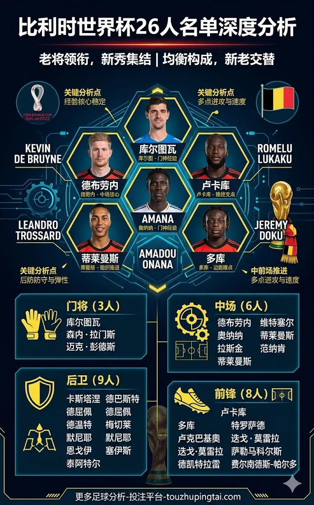 比利时世界杯26人名单都有谁？