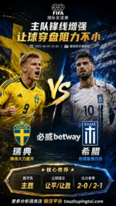 国际友谊赛前瞻 瑞典 VS 希腊：主队锋线增强但让球穿盘阻力不小