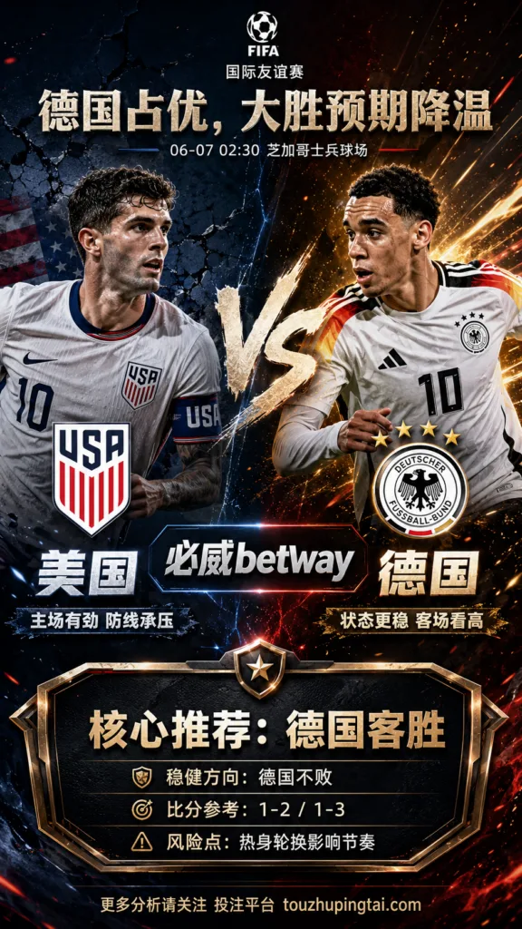国际友谊赛前瞻 美国 VS 德国：德国热度占优但阵容变动压低大胜预期