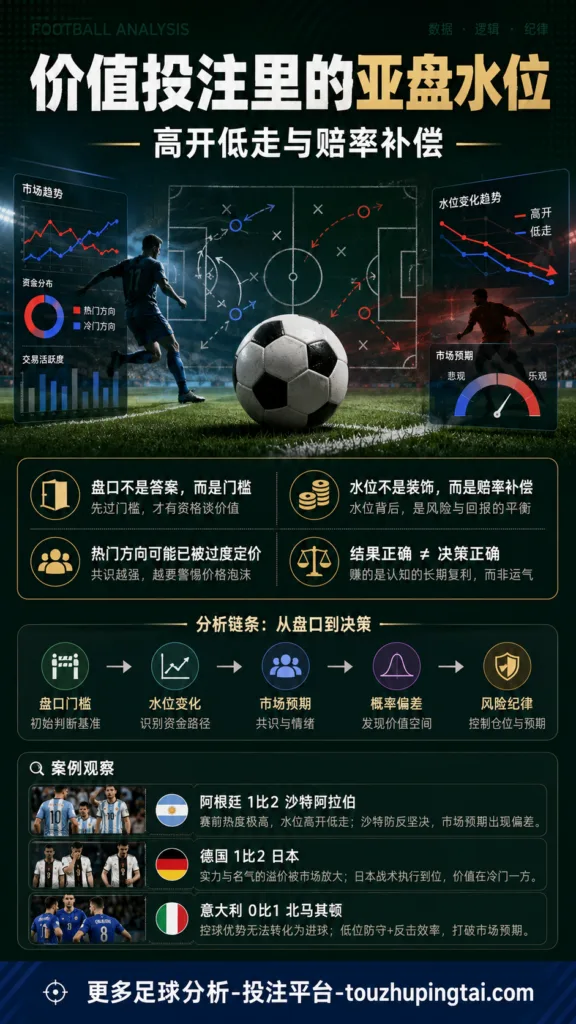 价值投注里的亚盘水位：高开低走与赔率补偿