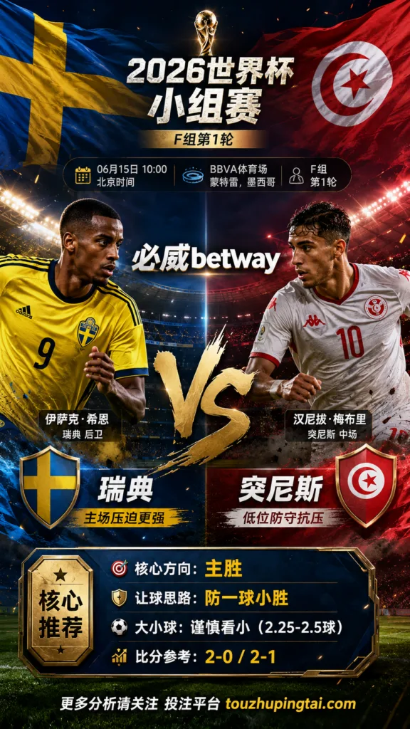 2026世界杯小组赛F组第1轮 瑞典 VS 突尼斯：盘口分歧需要拆开胜负与节奏