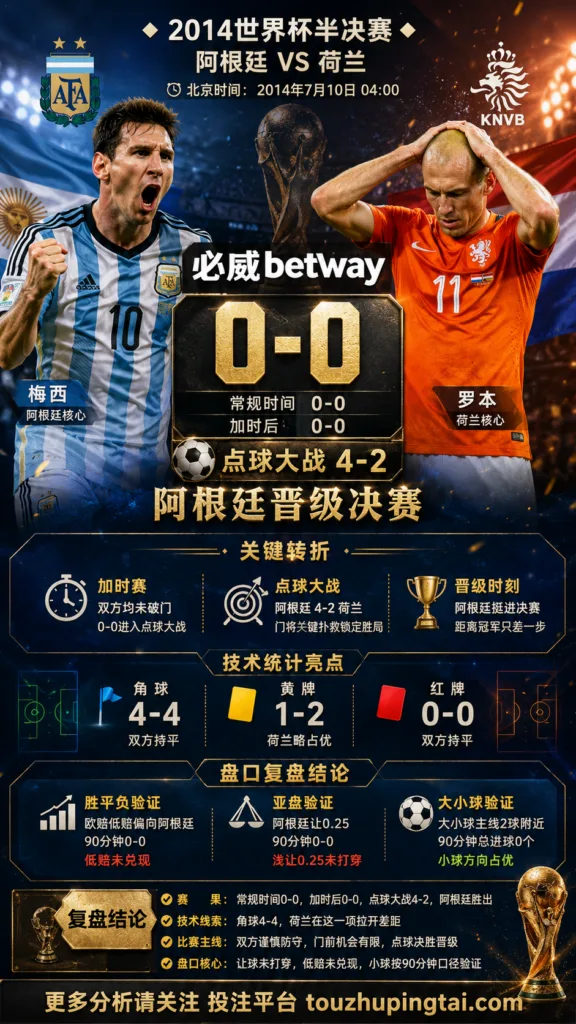 世界杯2014半决赛：阿根廷 vs 荷兰 复盘｜0比0之后，阿根廷点球过关