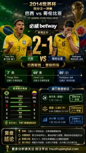 世界杯2014四分之一决赛：巴西 vs 哥伦比亚 复盘｜2比1验证赛前强弱