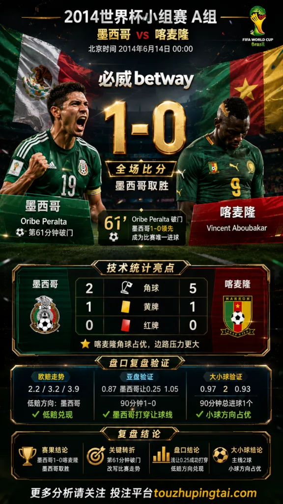 世界杯2014小组赛：墨西哥 vs 喀麦隆 复盘｜1比0验证赛前强弱