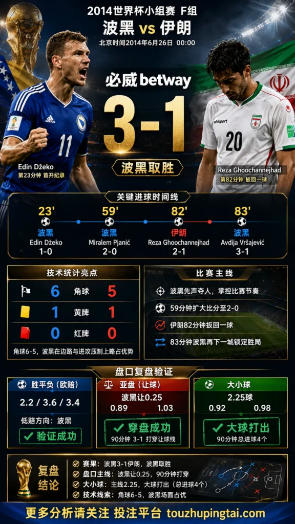 世界杯2014小组赛：波黑 vs 伊朗 复盘｜3比1验证赛前强弱