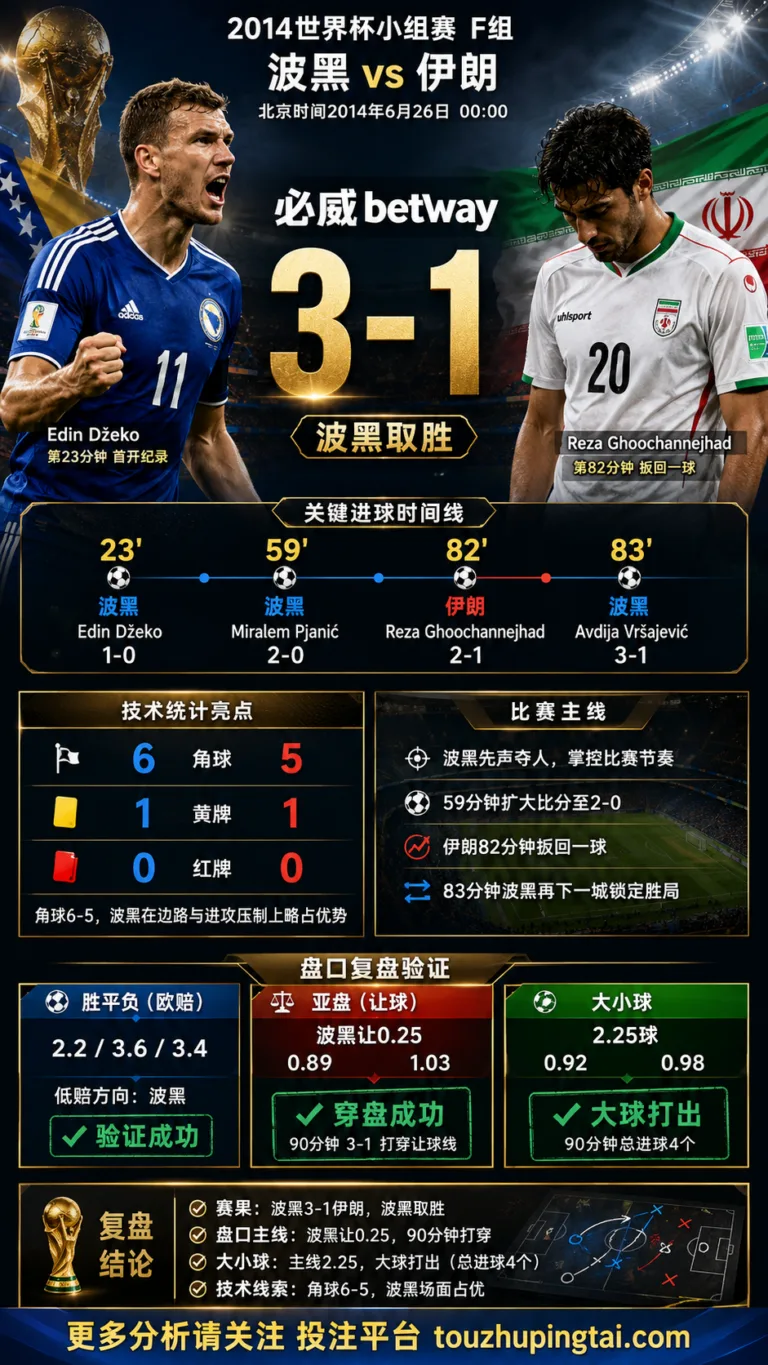 世界杯2014小组赛：波黑 vs 伊朗 复盘｜3比1验证赛前强弱