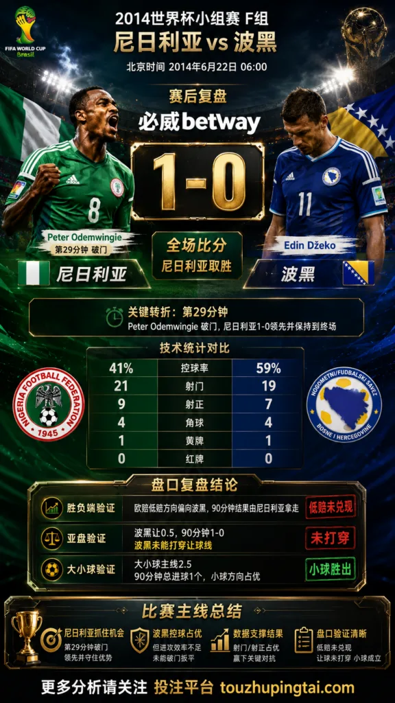 世界杯2014小组赛：尼日利亚 vs 波黑 复盘｜1比0验证赛前强弱