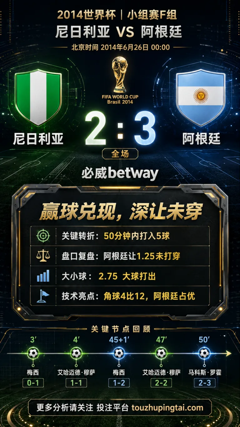 世界杯2014小组赛：尼日利亚 vs 阿根廷 复盘｜2比3打穿进球预期