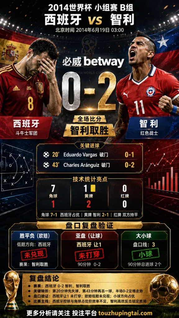 世界杯2014小组赛：西班牙 vs 智利 复盘｜0比2验证赛前强弱