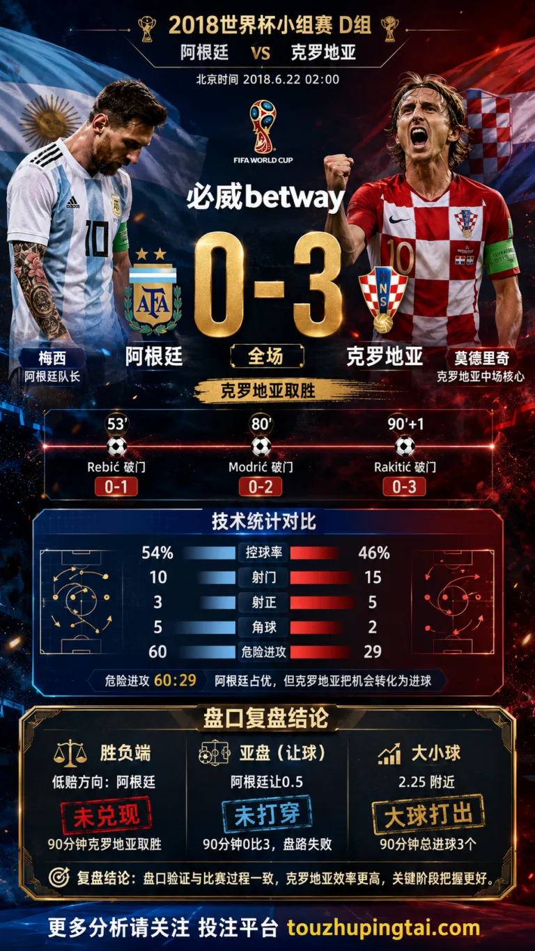 世界杯2018小组赛：阿根廷 vs 克罗地亚 复盘｜0比3验证赛前强弱