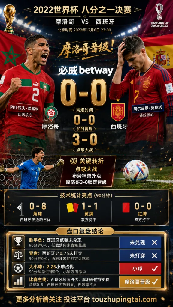 世界杯2022八分之一决赛：摩洛哥 vs 西班牙 复盘｜0比0之后，摩洛哥点球过关