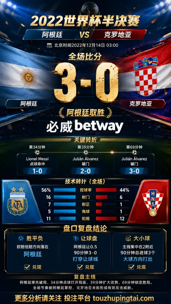 世界杯2022半决赛：阿根廷 vs 克罗地亚 复盘｜3比0验证赛前强弱
