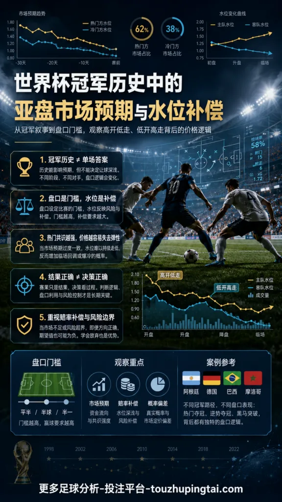 世界杯冠军历史中的亚盘市场预期与水位补偿