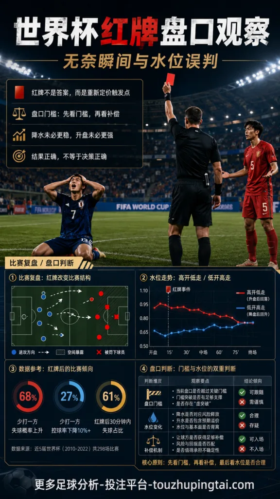世界杯红牌盘口观察：无奈瞬间与水位误判