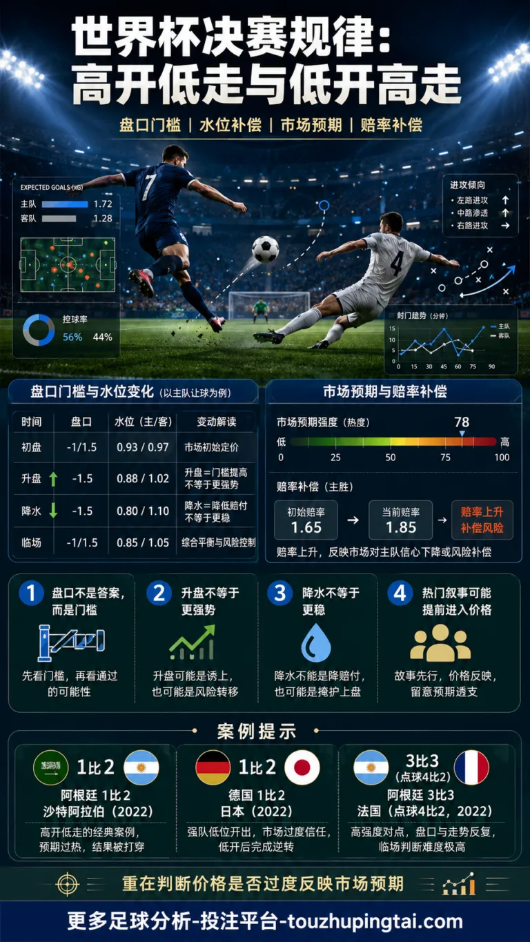 世界杯决赛规律中的亚盘高开低走与低开高走