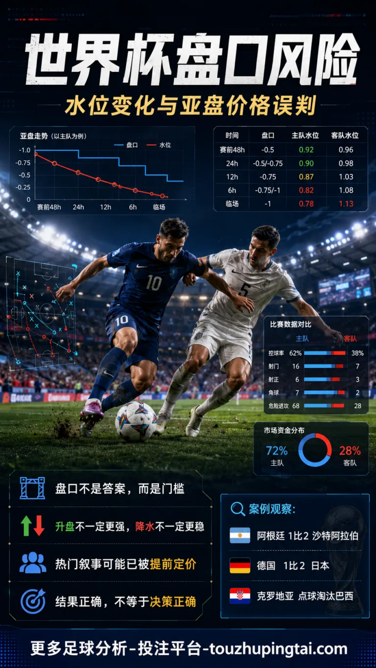 世界杯盘口风险：水位变化与亚盘价格误判