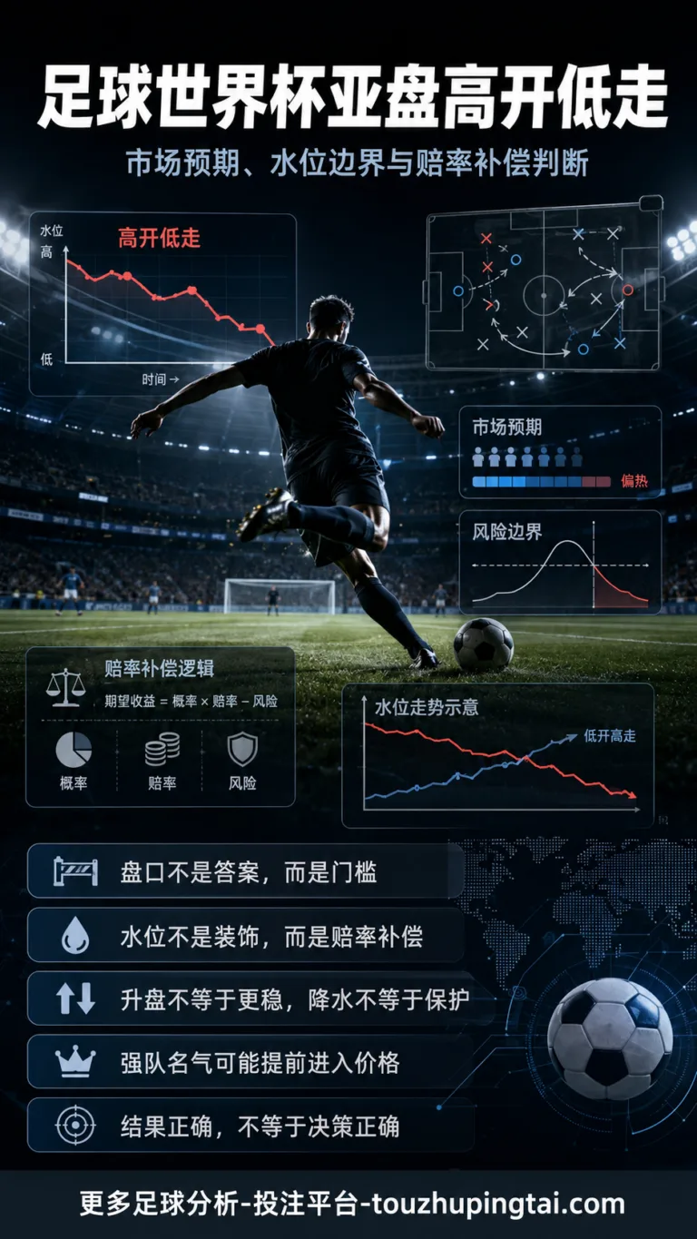 足球世界杯亚盘高开低走中的市场预期与水位边界