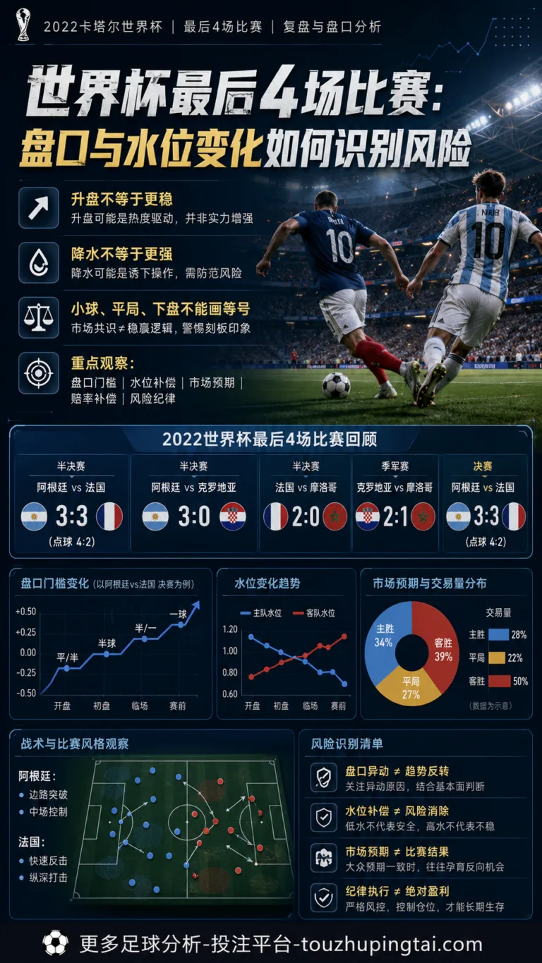 世界杯最后4场比赛：盘口与水位变化如何识别风险